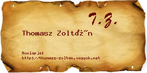 Thomasz Zoltán névjegykártya